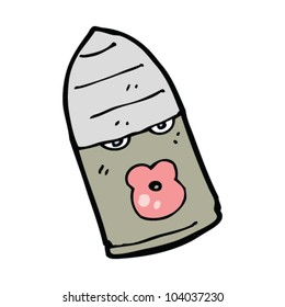 cartoon bullet with lips