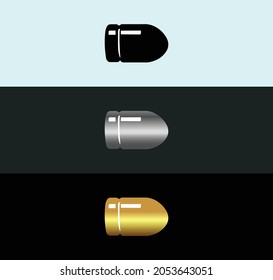 Cartoon bullet in three colors. editable template eps10