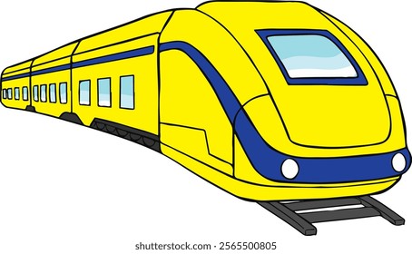 Cartoon Bullet Train Vehicle Vector