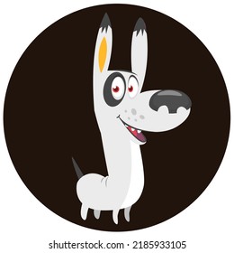 Cartoon bullterrier dog. Vector illustration isolated