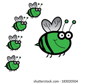 Cartoon Bumble Bee. Vector