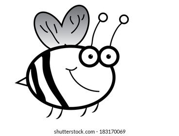 Cartoon Bumble Bee. Vector 