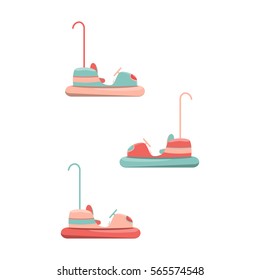 Cartoon bumper cars. Vector illustration.