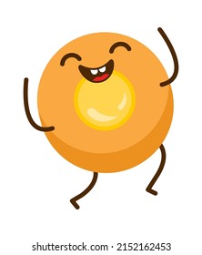 Cartoon bun character. Bakery Icon. Vector illustration