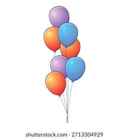 cartoon bunch balloons flat design element