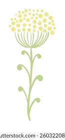 Cartoon bunch of small flowers hand drawn illustration. Scandinavian style flat design, isolated vector. Meadow blossom, wild floral, botanical element. Kids seasonal clip art, spring, summer print