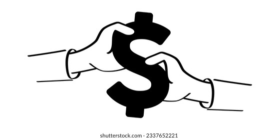 Cartoon bundle usa paper money icon or logo. Vector dollar, money notes or money bill. Bills for cash and currency. Banknotes, banking finance investment. America, vs flag. Portrait, profile picture.