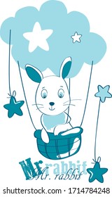 Cartoon bunny boy vector character illustration