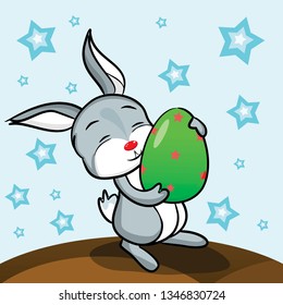 cartoon bunny bring egg