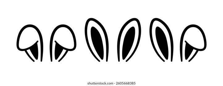 Cartoon Bunny Ears Set Easter Rabbit