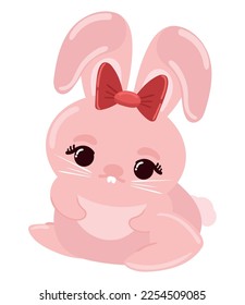 cartoon bunny easter icon white background