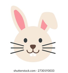 Cara de conejo de dibujos animados con orejas grandes