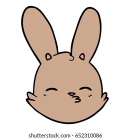 caricatura de la cara de conejo considerando