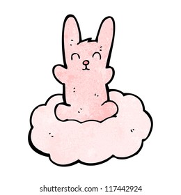 cartoon bunny floating on cloud