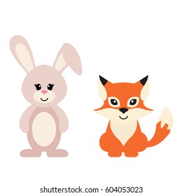 cartoon bunny and fox