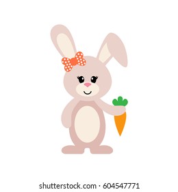 cartoon bunny girl with carrot