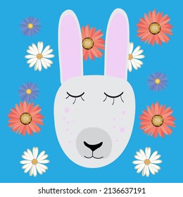 Cartoon bunny for kids , funny animal for design