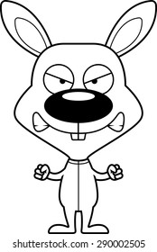 A cartoon bunny looking angry in pajamas.