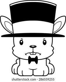 A cartoon bunny looking angry in a top hat.