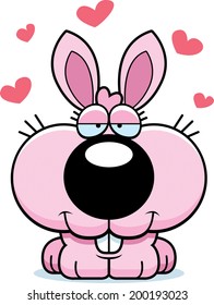 A cartoon bunny with an in love expression.