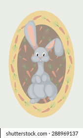 cartoon bunny on the carrot background