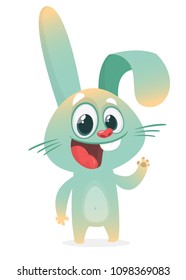 Cartoon Bunny Rabbit Character. Vector illustration. Isolated on white