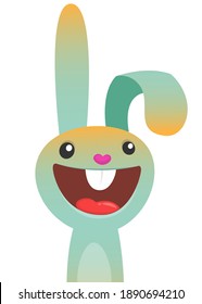 Cartoon Bunny Rabbit Character. Vector illustration. Isolated on white