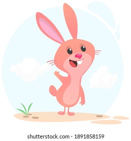 Cartoon Bunny Rabbit Character. Vector illustration. Isolated