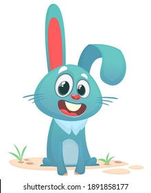 Cartoon Bunny Rabbit Character. Vector illustration. Isolated