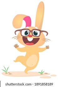 Cartoon Bunny Rabbit Character. Vector illustration. Isolated