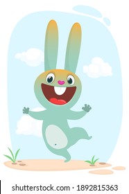 Caricatura Conejo Conejo Conejo. Ilustración vectorial. Aislado