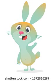 Cartoon Bunny Rabbit Character. Vector illustration. Isolated