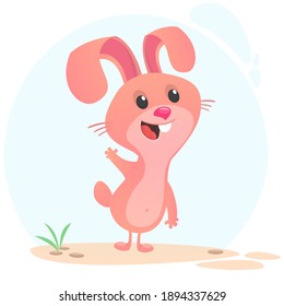 Cartoon Bunny Rabbit Character. Vector illustration. Isolated