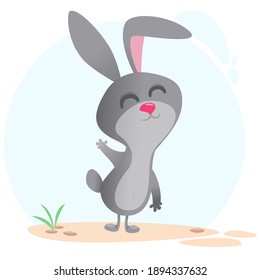 Cartoon Bunny Rabbit Character. Vector illustration. Isolated