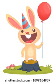 Cartoon Bunny Rabbit Character. Vector illustration. Isolated