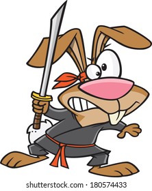 cartoon bunny rabbit dressed as a ninja