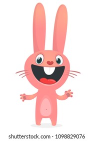 Cartoon Bunny Rabbit  laughing. Vector illustration. Isolated on white