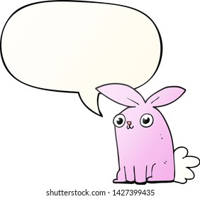 cartoon bunny rabbit with speech bubble in smooth gradient style