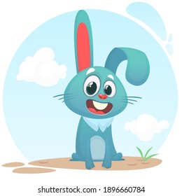 Cartoon Bunny Rabbit . Vector illustration. Isolated