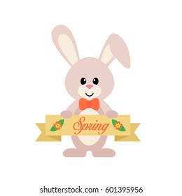 cartoon bunny with a sign