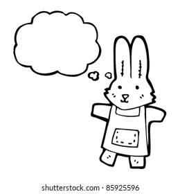 cartoon bunny with thought bubble