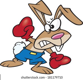 cartoon bunny wearing boxing gloves