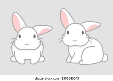 Cartoon bunny/rabbit, isolated vector illustration