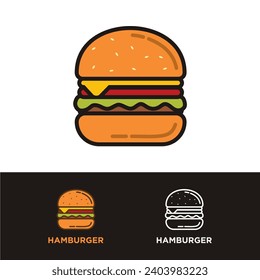 Cartoon Burger. Cheese Burger Vector illustration.