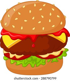Cartoon burger delicious