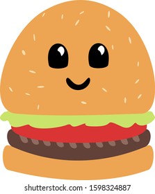 Cartoon Burger Illustration Cute Food