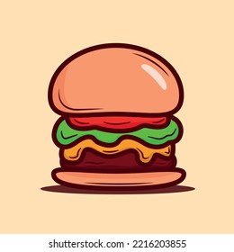 Cartoon burger illustration vector design