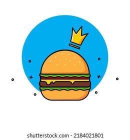Cartoon burger illustration. Vector image.
