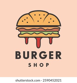 A cartoon burger logo design