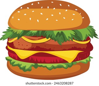 Cartoon Burger vector Illustration isolated on white